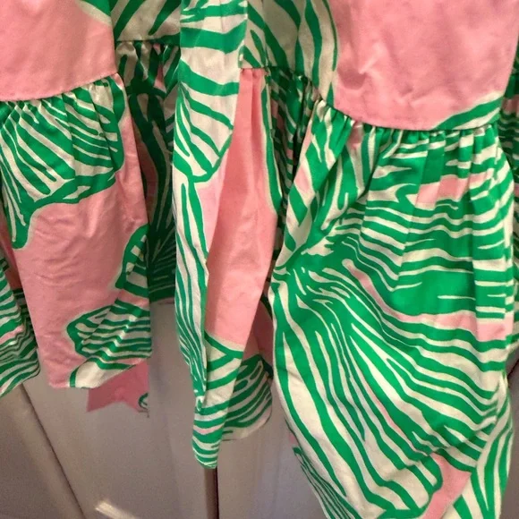 LILLY PULITZER TRISHA STRETCH SHIRTDRESS SIZE 8 WHO LET THE FRONDS OUT EXCELLENT - Picture 9 of 14